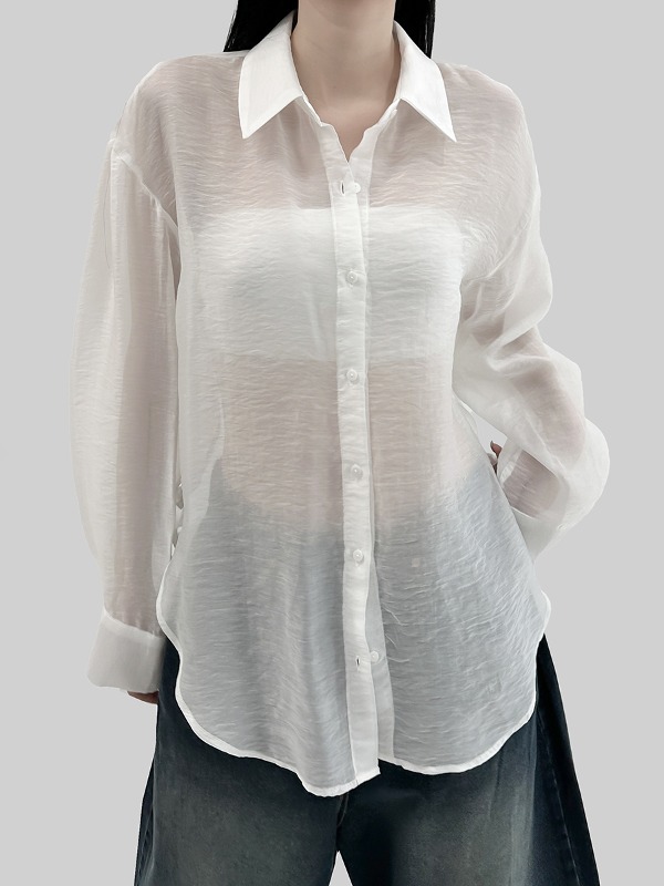 입고지연) 르더 시스루 셔츠 (2color)