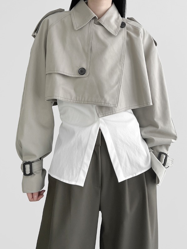앤르 크롭 트렌치 코트 (2color)