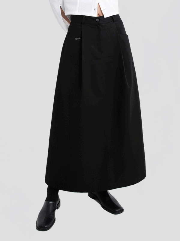 [mnem] logo long skirt