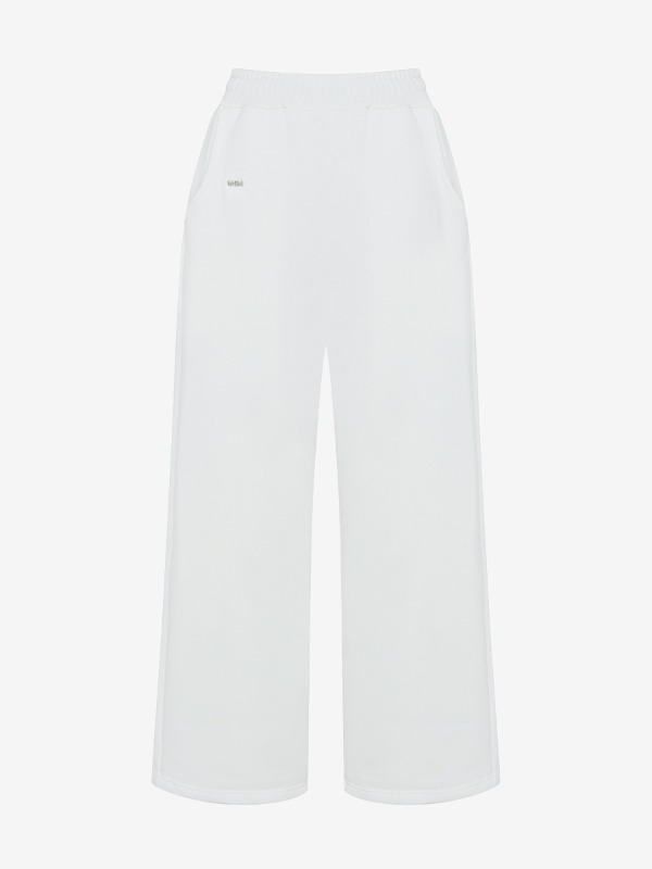 8th) [mnem] pintuck logo jogger pants (white)