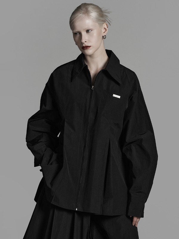 3rd) [mnem] nylon set-up shirt jacket (black)