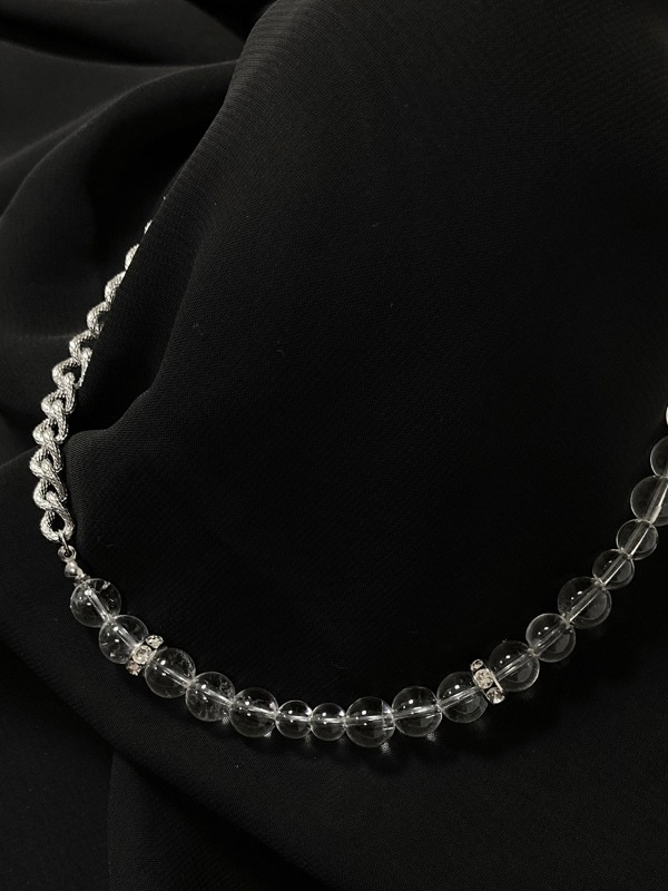 [SEOHWA] CRYSTAL SURGICAL STEEL CHAIN NECKLACE